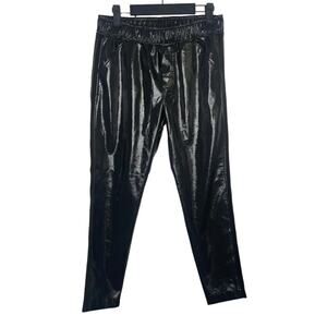 David Lerner Womens Pants Size S Gray Skinny Leg Pull On Faux Leather Casual